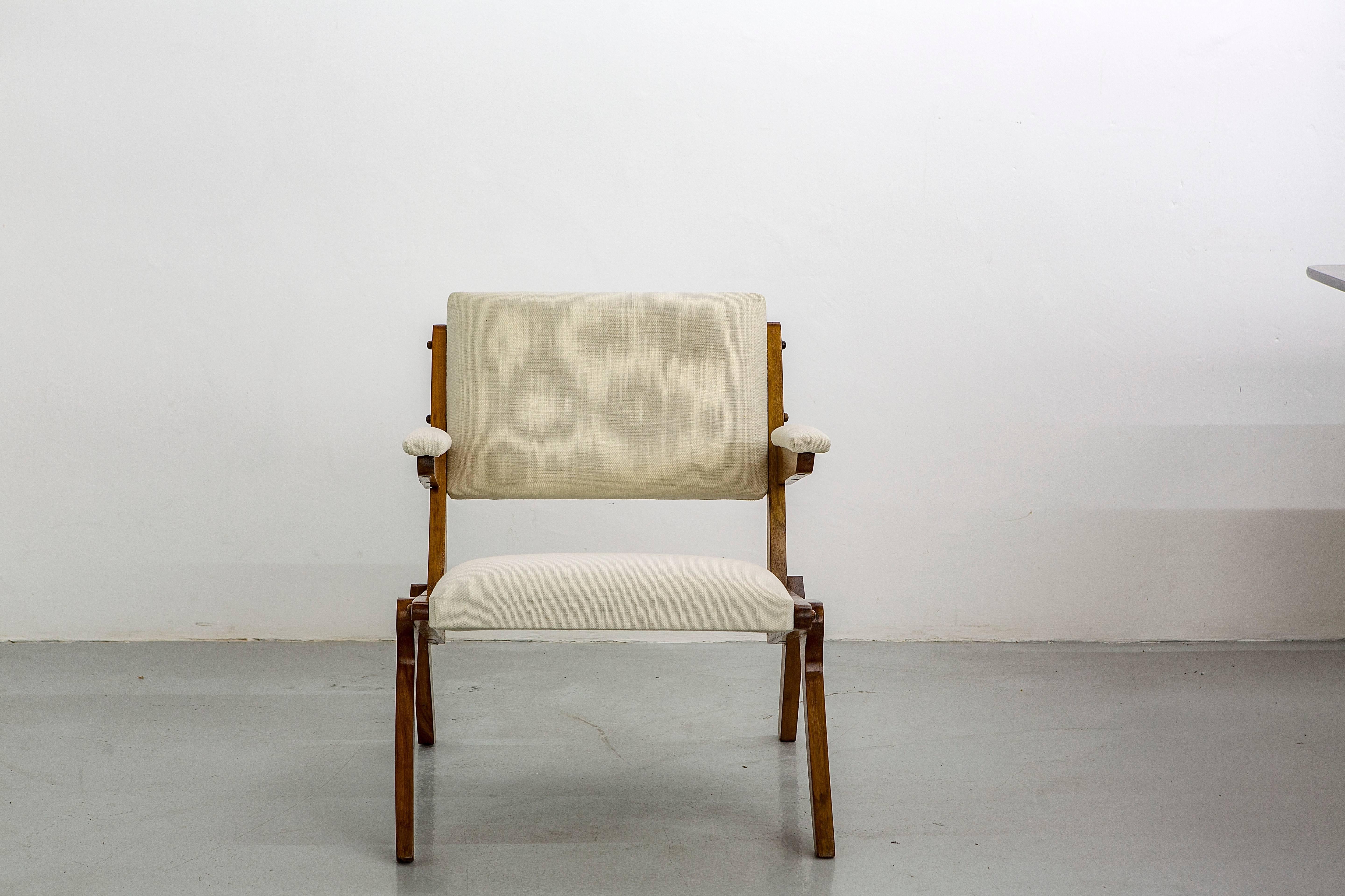 Brazilian Solid Peroba Wood Armchair 