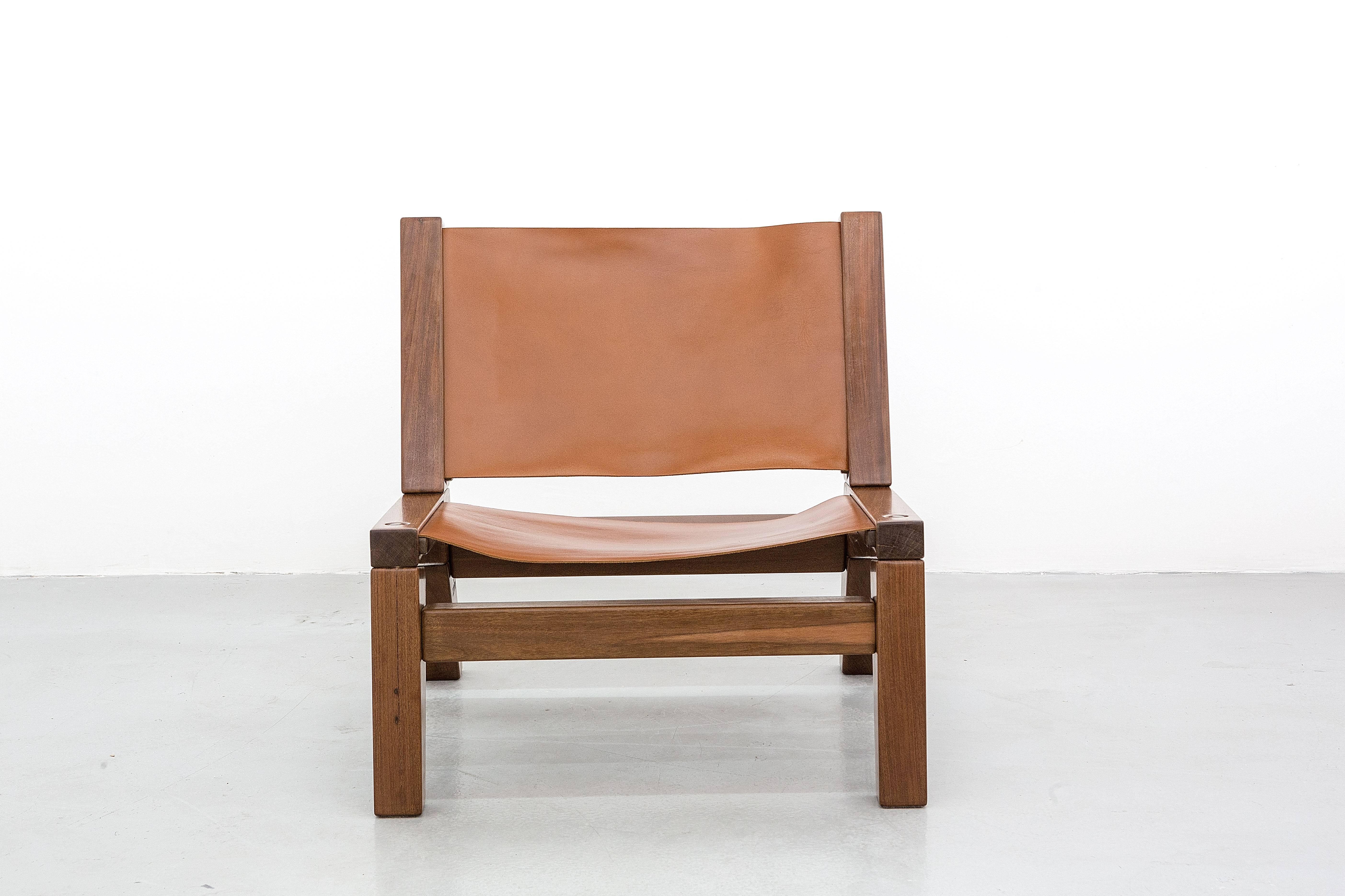 Reclaimed Wood Lounge Chair by Zanini De Zanine, Brazilian Contemporary For Sale