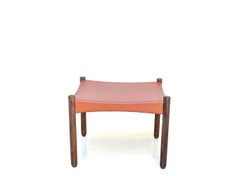 Jacarandá and Leather Stool, Jorge Zalszupin, Brazilian Midcentury