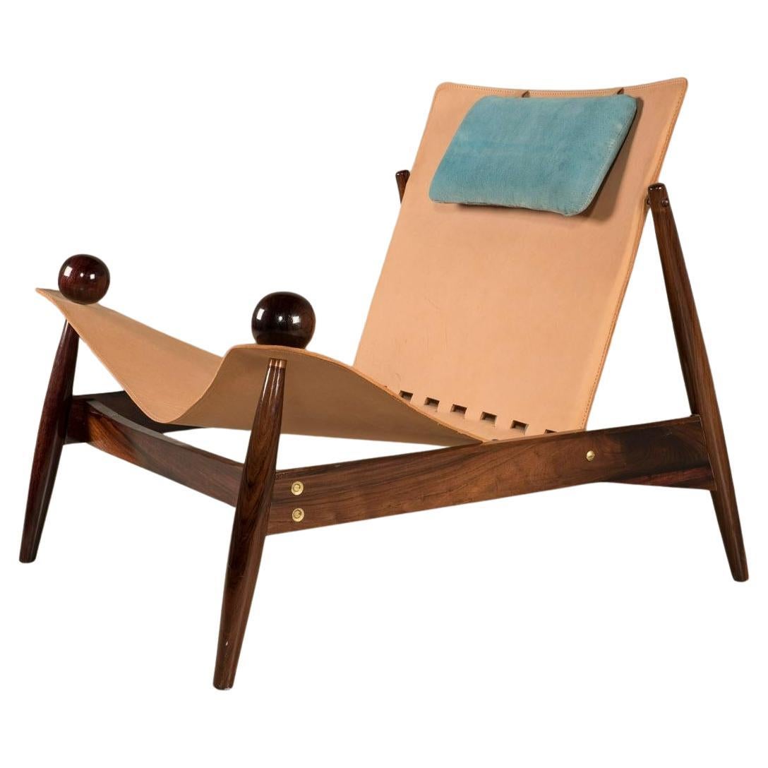 Chaise longue en bois dur et cuir, The Modernity brésilienne