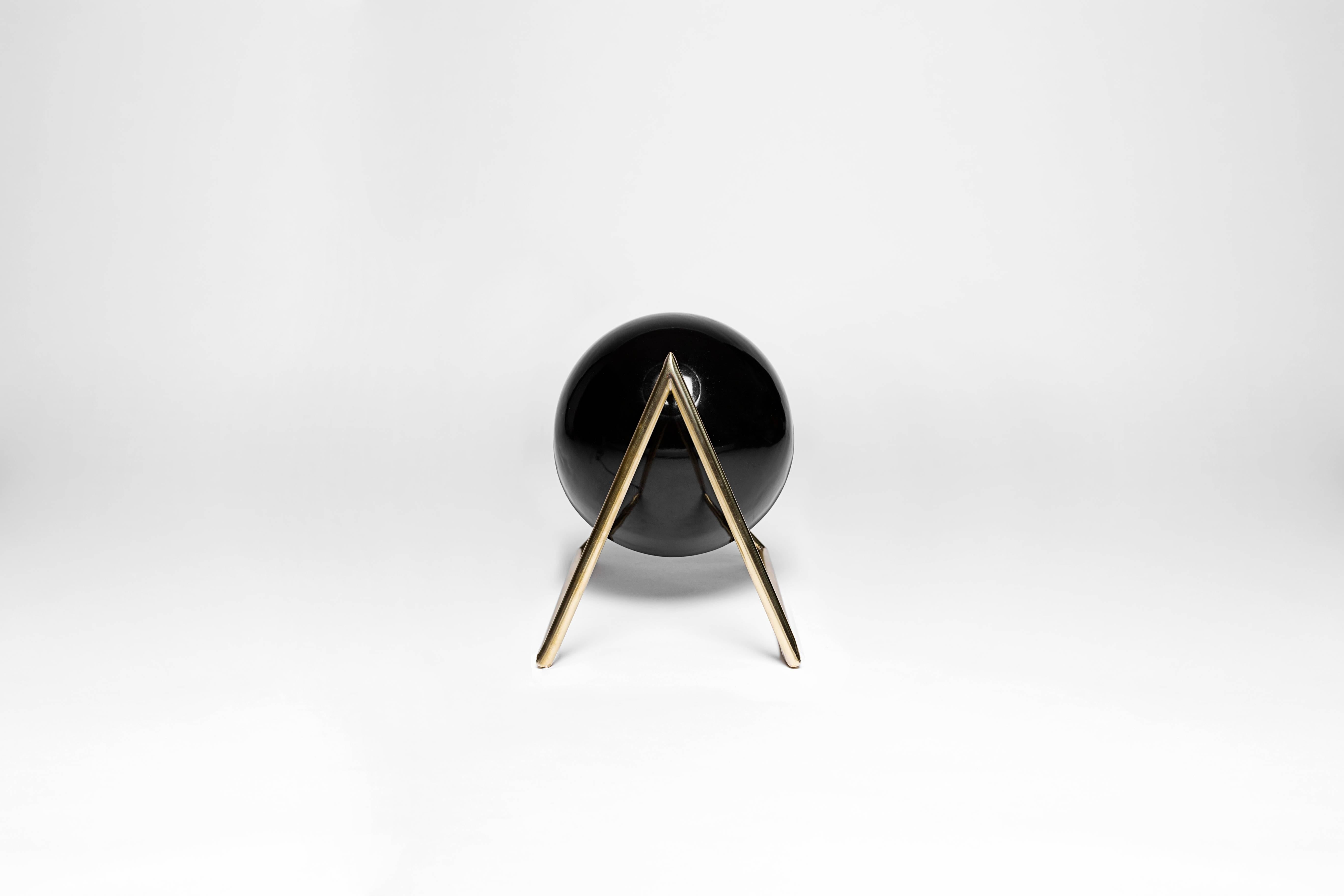 Mexican Cosmic Inspired Brass and Lacquer Table Lamp by Nomade Atelier For Sale
