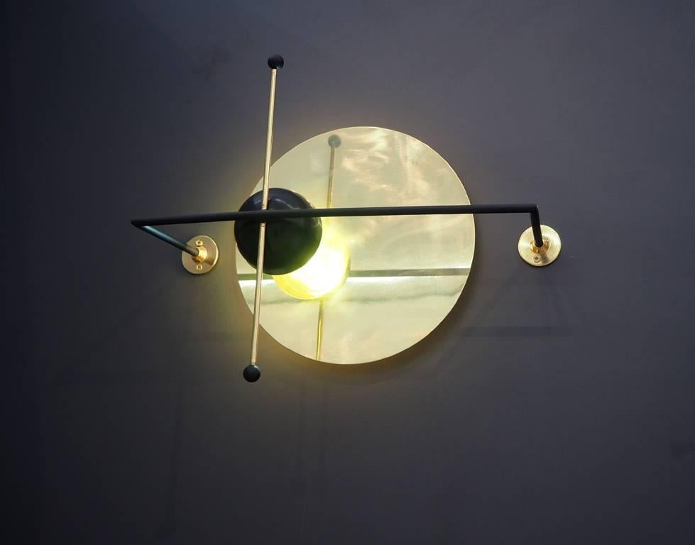Hand-Crafted LMN Brass and LED Wall Sconce by Nomade Atelier For Sale