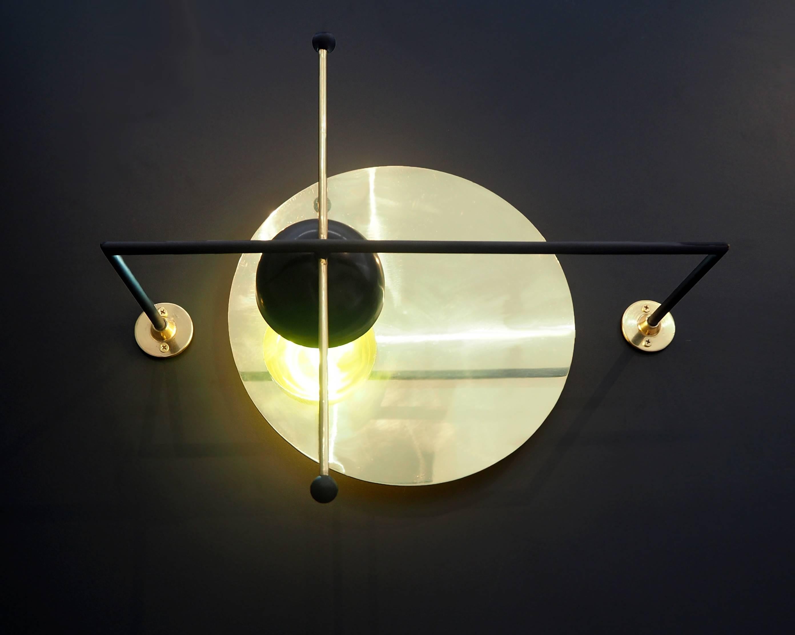 Bauhaus LMN Brass and LED Wall Sconce by Nomade Atelier For Sale