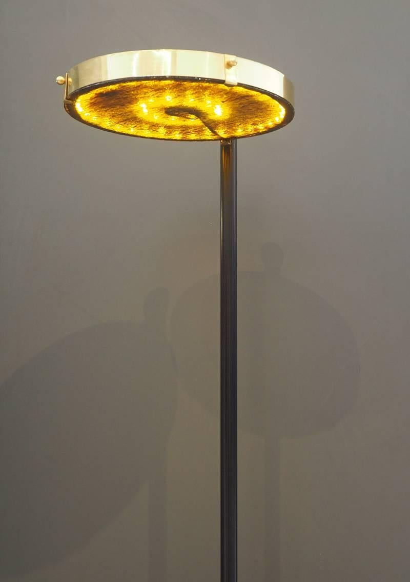 Mexican Saturne, Valet Lamp, Brass, Iron, Cedar and Portoro Gold Marble Fabrication For Sale