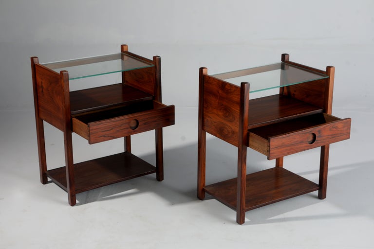 Set of Two MidCentury Modern “Yara“ Bedside Tables by Sergio Rodrigues