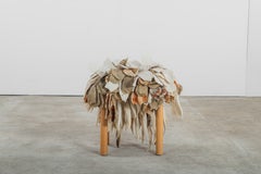 “Florada” Stool in Wool and Wood by Inês Schertel, Brazil, 2021