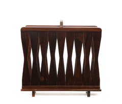 Mid-Century Modern Magazine Rack by Brazilian Designer in wood, Brazil, 1960s