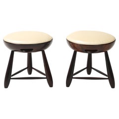 Mid-Century Modern Pair of "Mocho" Stools by Sergio Rodrigues, Brazil, 1960s