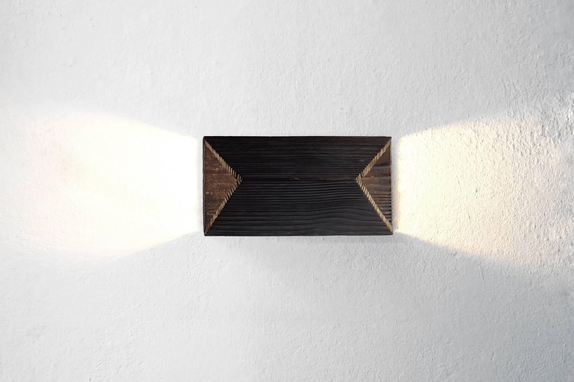 Fired Nuno Sconce or Wall Lamp Lighting in Contemporary Geometric Brazilian Design For Sale