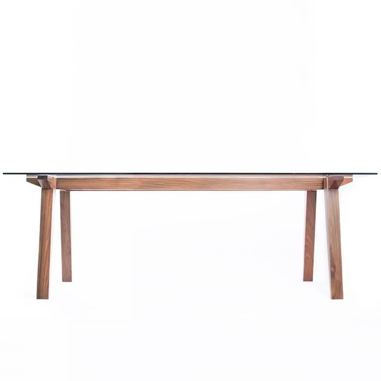 Modern Contemporary Dining Table in Solid Mexican Hardwood by Ania Wolowska For Sale