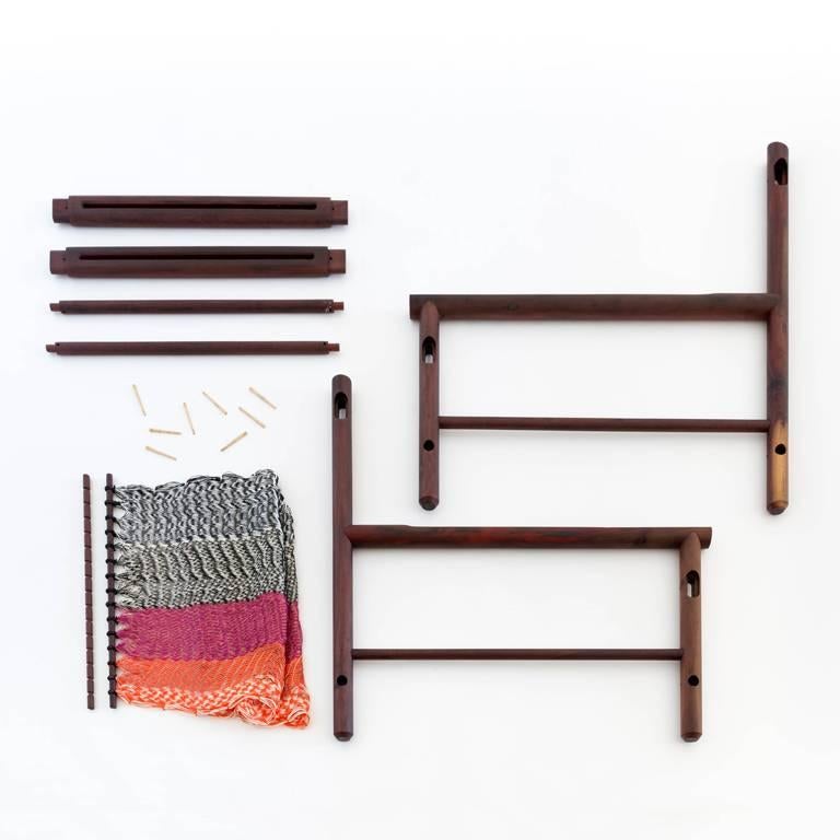 Contemporary Armchair in Mexican Ebony with Handmade Weaving by Ania Wolowska For Sale 1