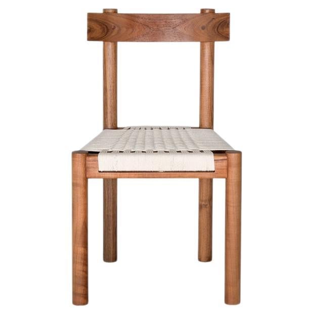 Dining Chair in Caribbean Walnut with Hand Woven Seat, In Stock