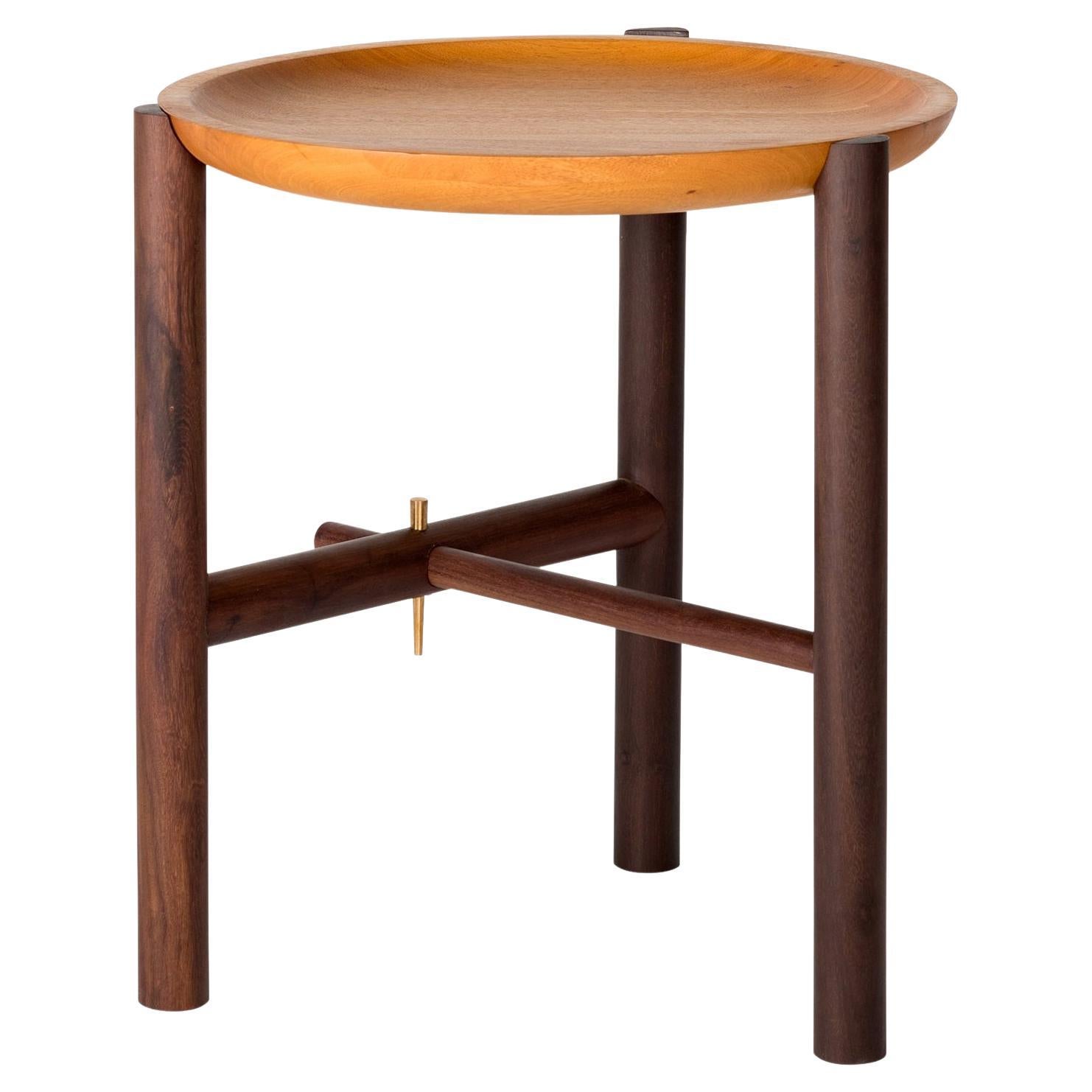 Contemporary Side Table in Natural Solid Wood by Ania Wolowska For Sale