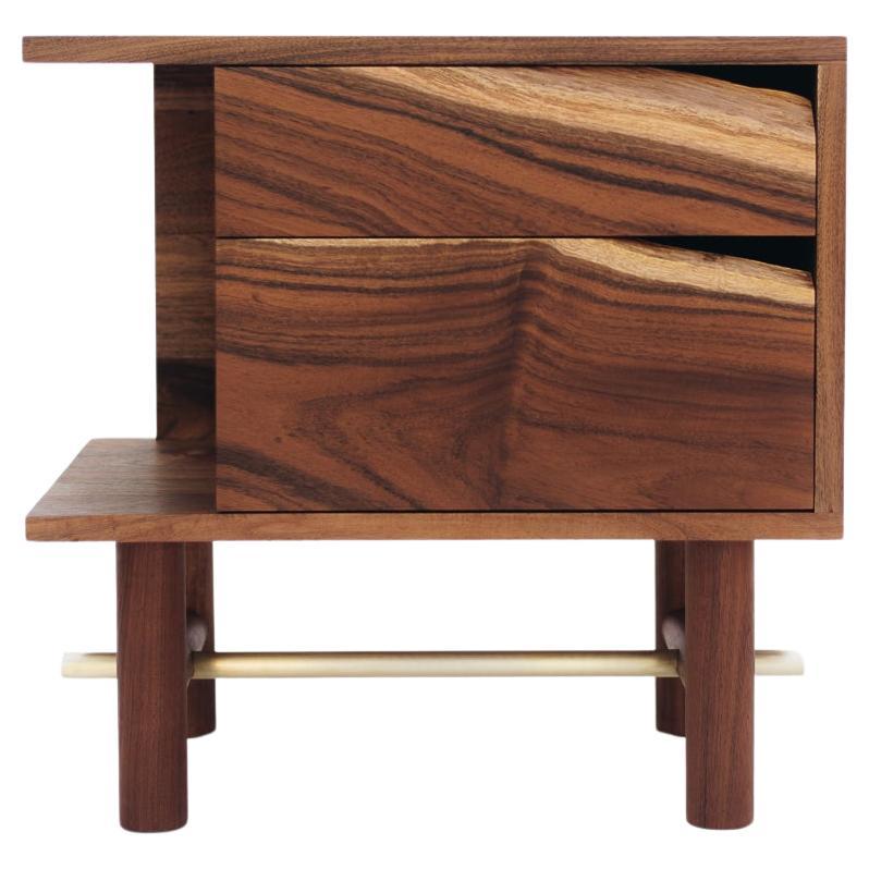 Organic Modern Nightstand in Mexican Hardwood, Available Now For Sale
