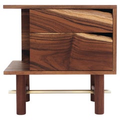 Vintage Organic Modern Nightstand in Mexican Hardwood, Available Now