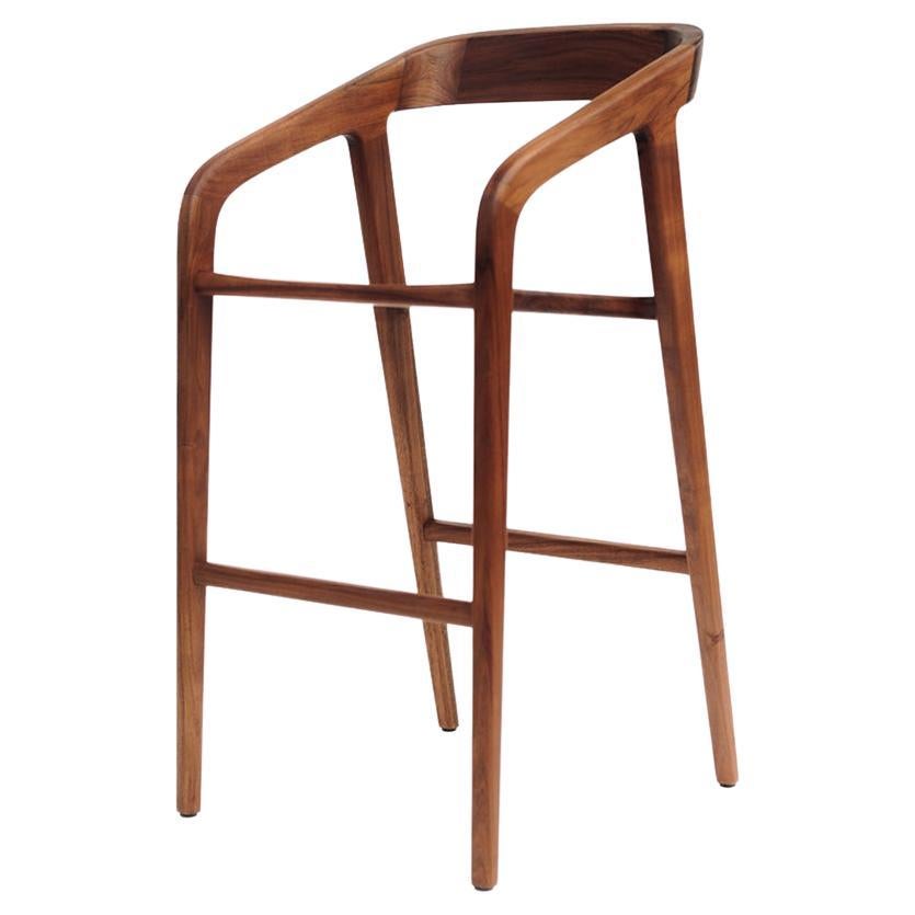 Contemporary Wooden Counter Stool in Mexican Hardwood – In Stock