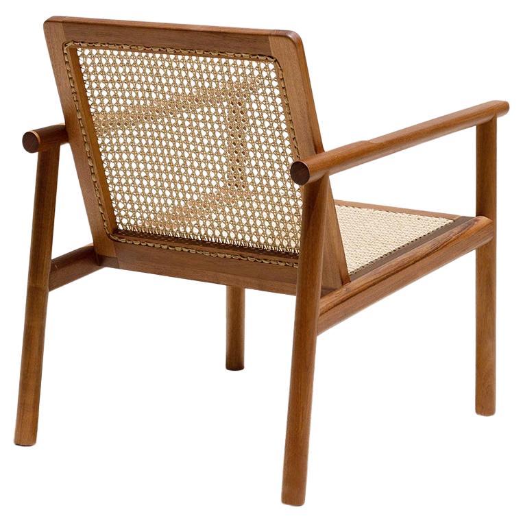 Hand-Woven Contemporary Armchair in Caribbean Walnut For Sale