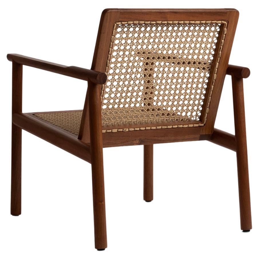 Poltrona in legno con intreccio fatto a mano, design messicano contemporaneo, In magazzino