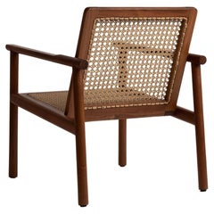 Poltrona in legno con intreccio fatto a mano, design messicano contemporaneo, In magazzino