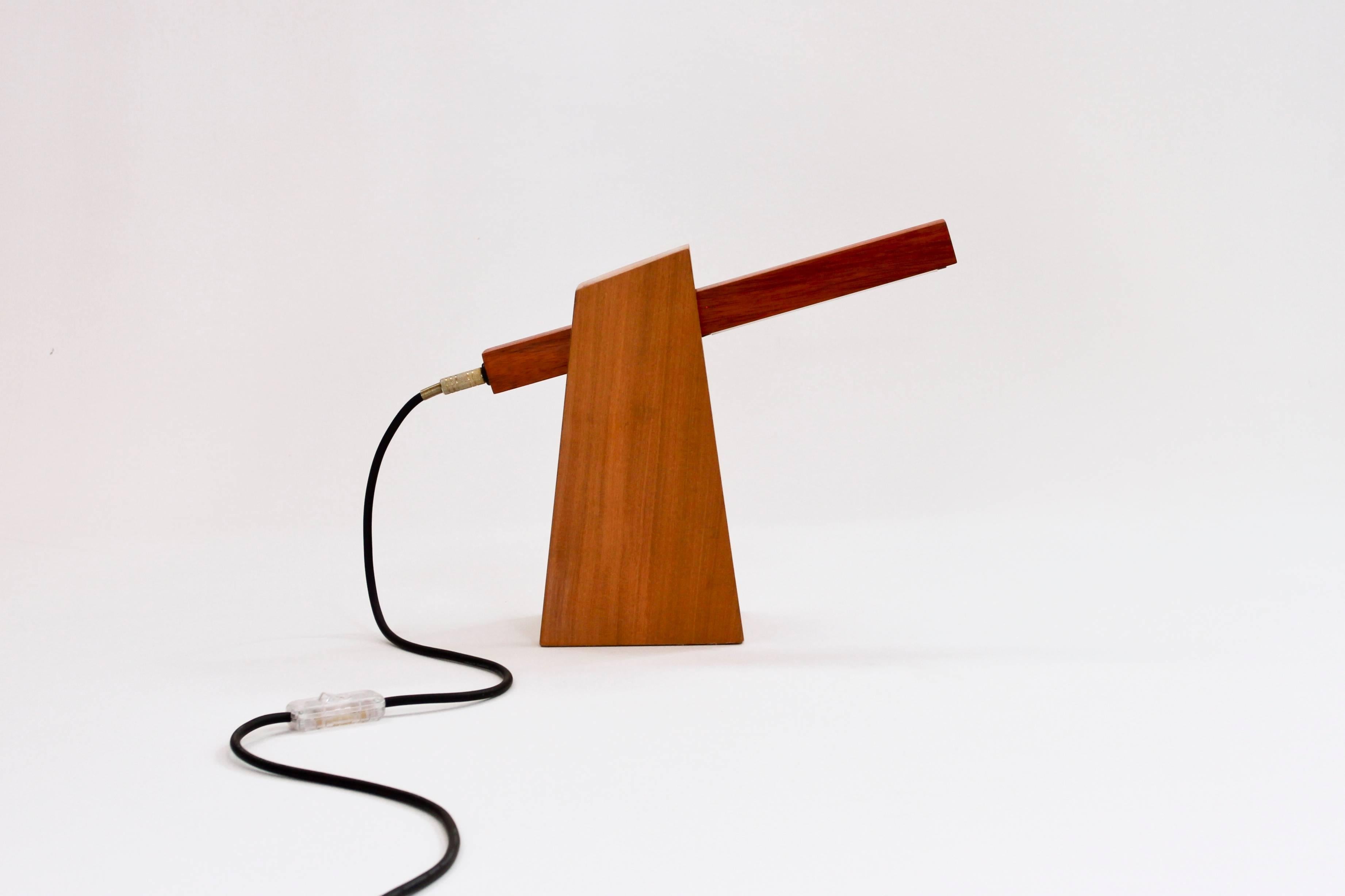 Woodwork Table Lamp in Wood, Brazilian Contemporary Design by O Formigueiro For Sale
