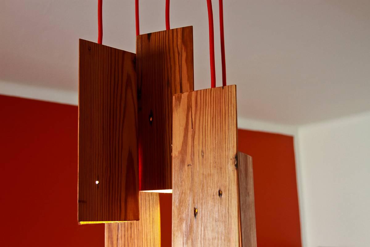 Woodwork Pendant Lamp in Wood. Brazilian Contemporary Design by O Formigueiro. For Sale