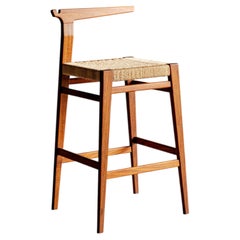 Contemporary Bar Stool in Brazilian Hardwood and Cord by Ricardo Graham