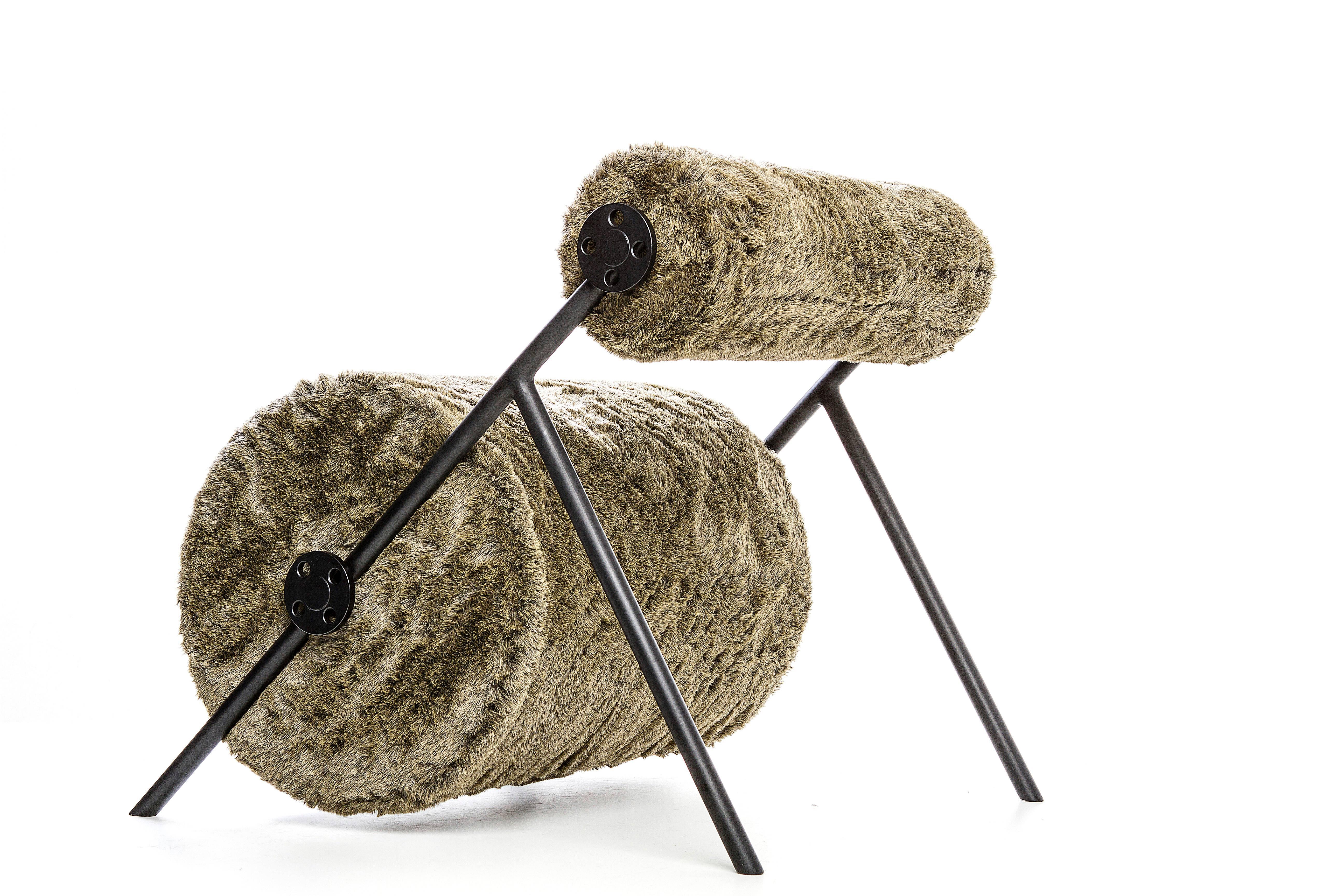 Other Fur Armchair in Brazilian Contemporary Style For Sale