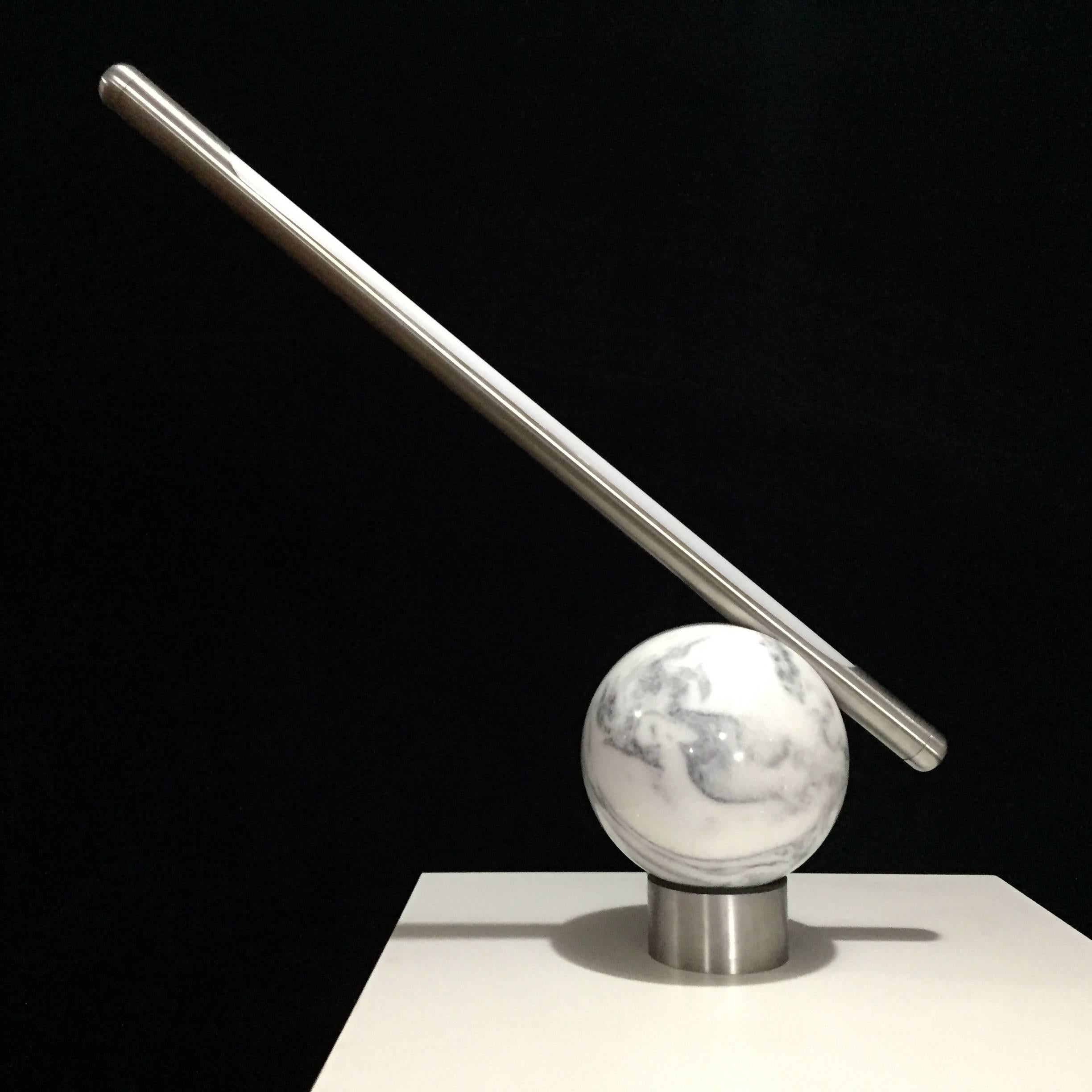 Minimalist 'Bubble' Table Lamp in Stainless Steel, Brazilian Contemporary Style
