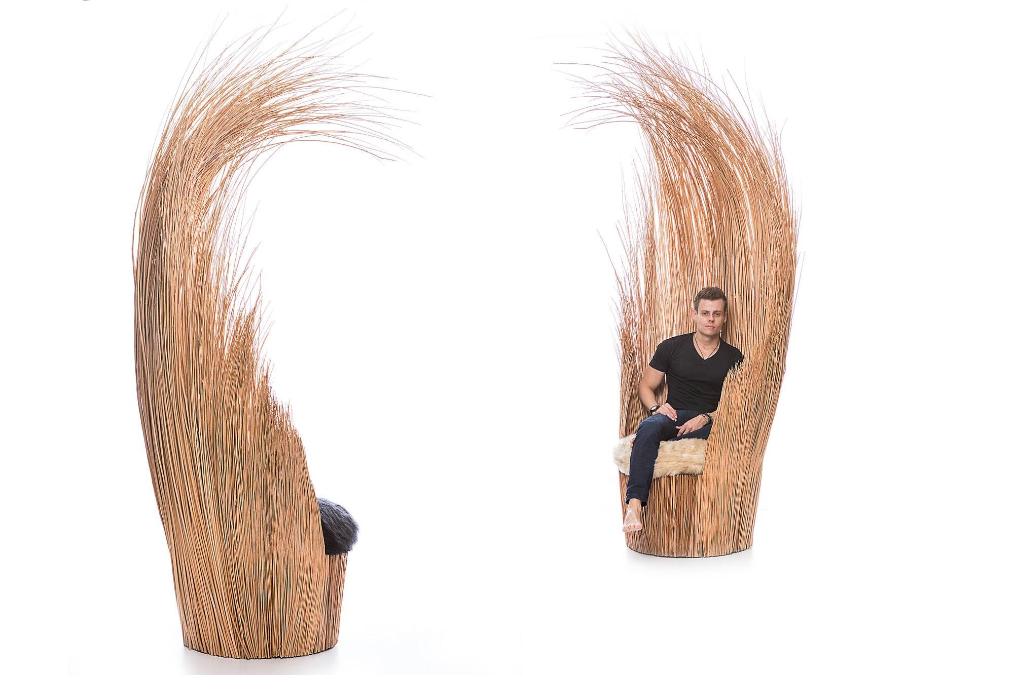 Savana Armchair in Natural Wicker, Brazilian Contemporary Style In New Condition For Sale In Sao Paulo, SP