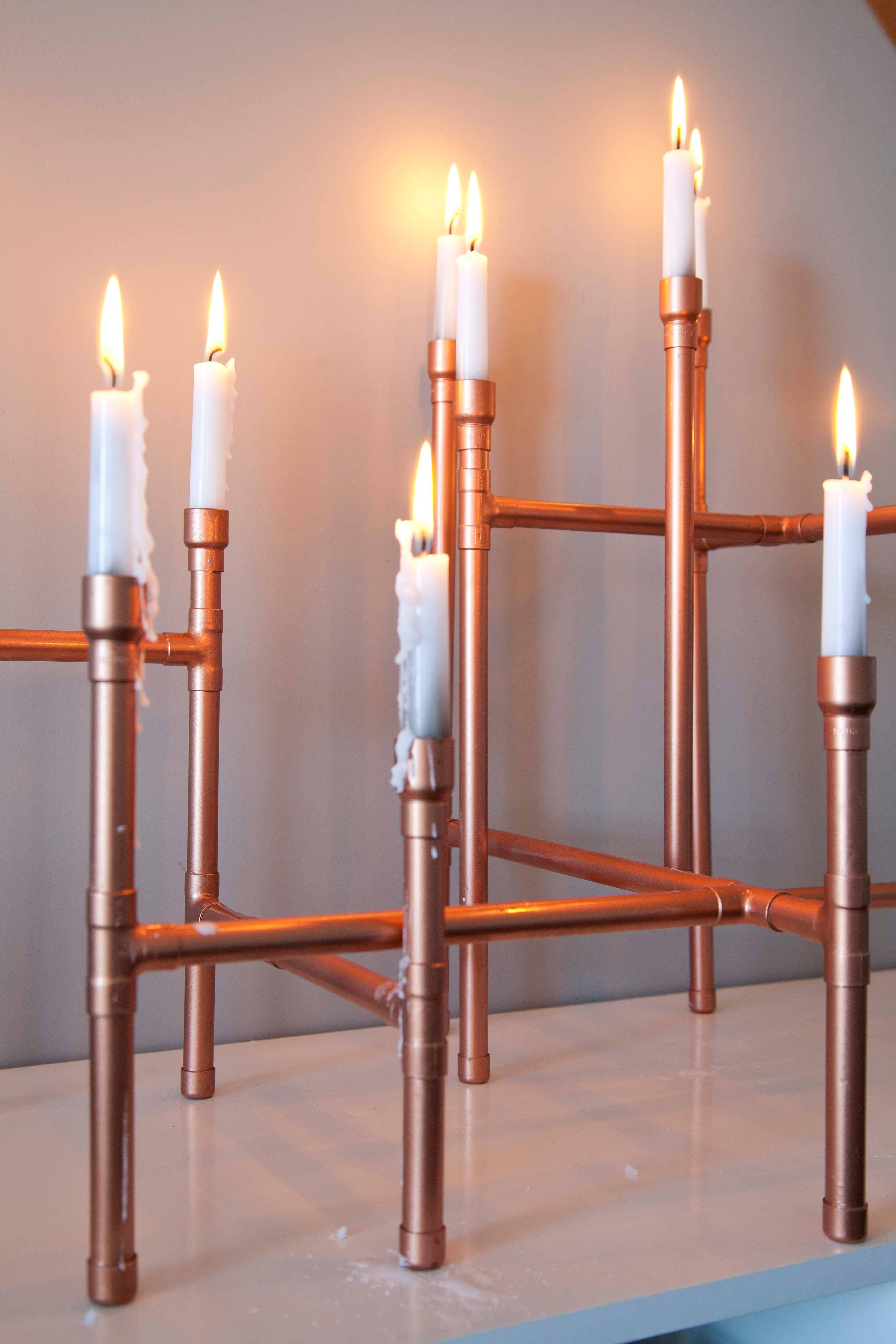 Candleholder in Polished Copper Brazilian Contemporary Style  In New Condition In Sao Paulo, SP
