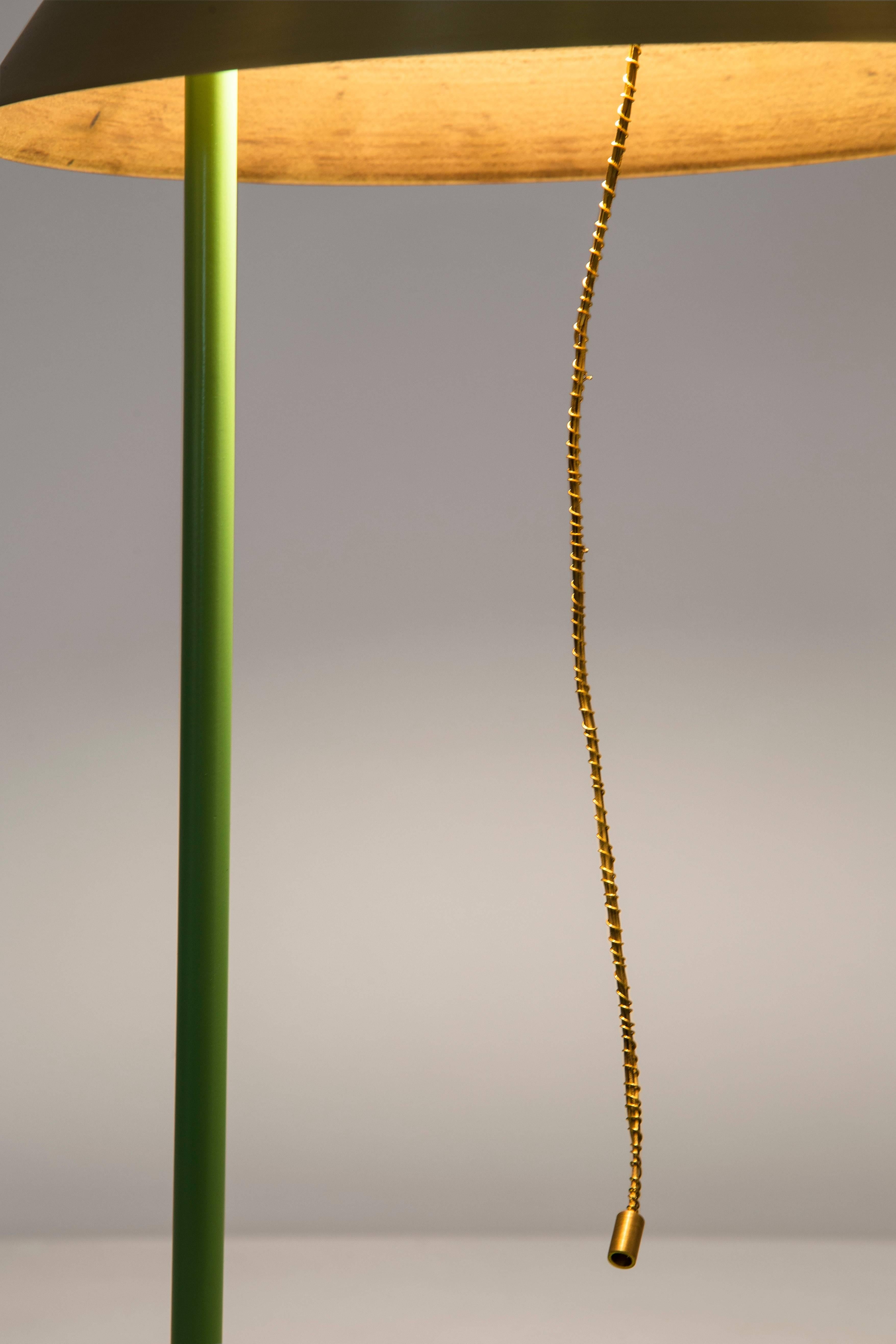 Brass Table lamp Nitens is part of a collection design for Contemporary Brazilian lighting brand Bertolucci.
Inspired by the Brazilian technical craft of “Capim Dourado”, the scientific name of the plant, Syngonanthus nitens, lends its name to the