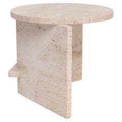 Tavolino da caffè minimalista in pietra di travertino - Design moderno e unico per interni/esterni