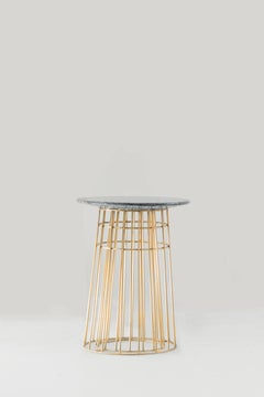 Table d'appoint sculpturale Rami en granit et laiton