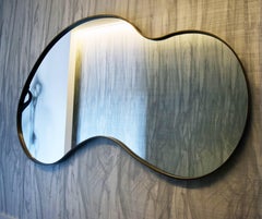 Monumental Hand-Wrought Bronze Sculptural Organic Mirror