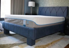 Contemporary Gothic Revival Upholstered Bed