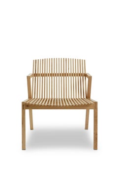 Contemporary Armchair in Tropical Brazilian Hardwood, Rahyja Afrange