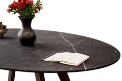 Contemporary Oval Table, Granite, and Walnut, Designed by LCMX
