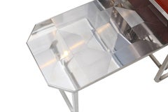 'Trama' Coffee Table, Geometric Designs in Stainless Steel Inox Tiles