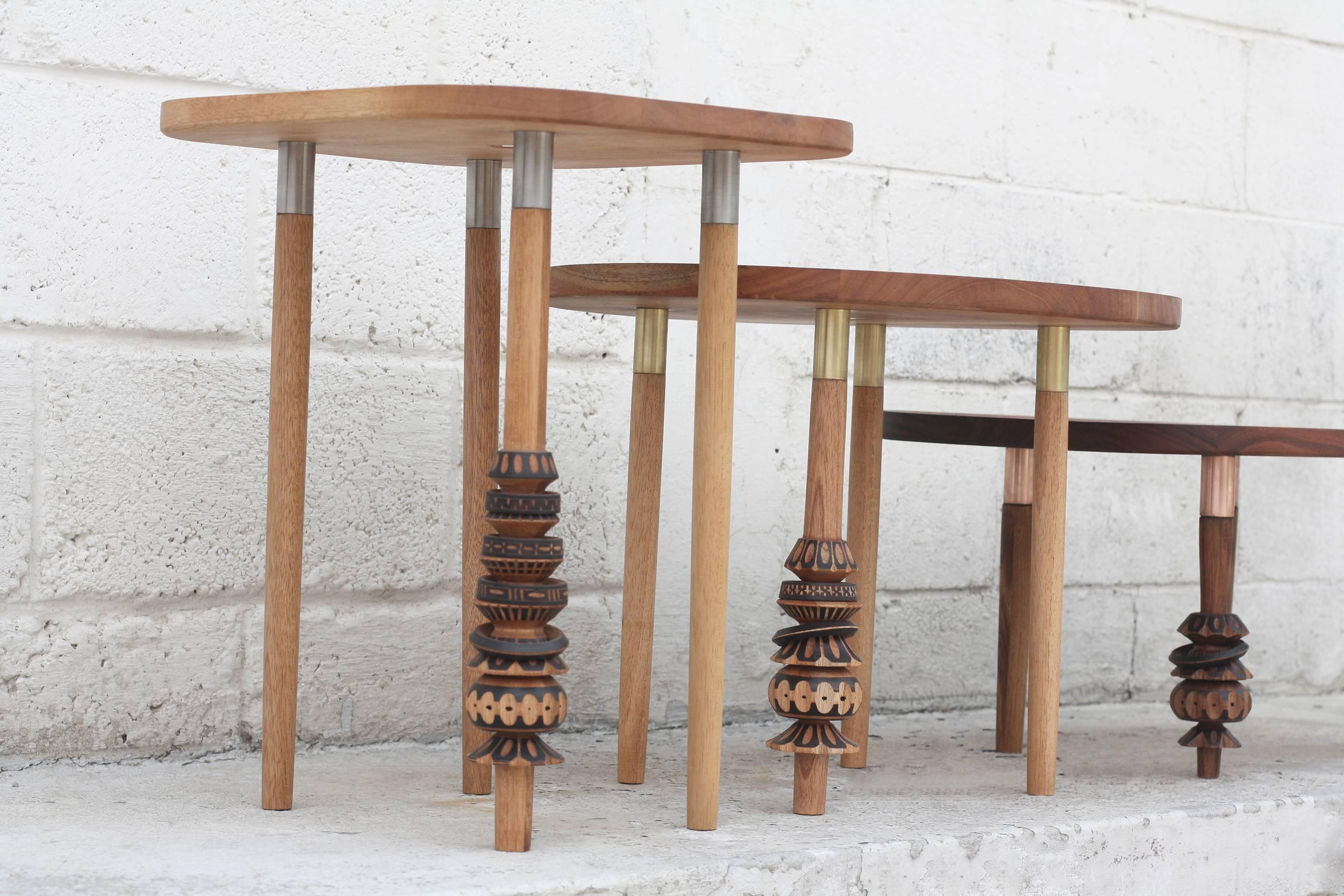 This set of coffee tables are part of a collection worked hand-by-hand with Mexican artisan Antelmo.

Antelmo was born and raised in a small town in central Mexico named Santa María Rayón, State of Mexico. Antelmo has dedicated his life to become