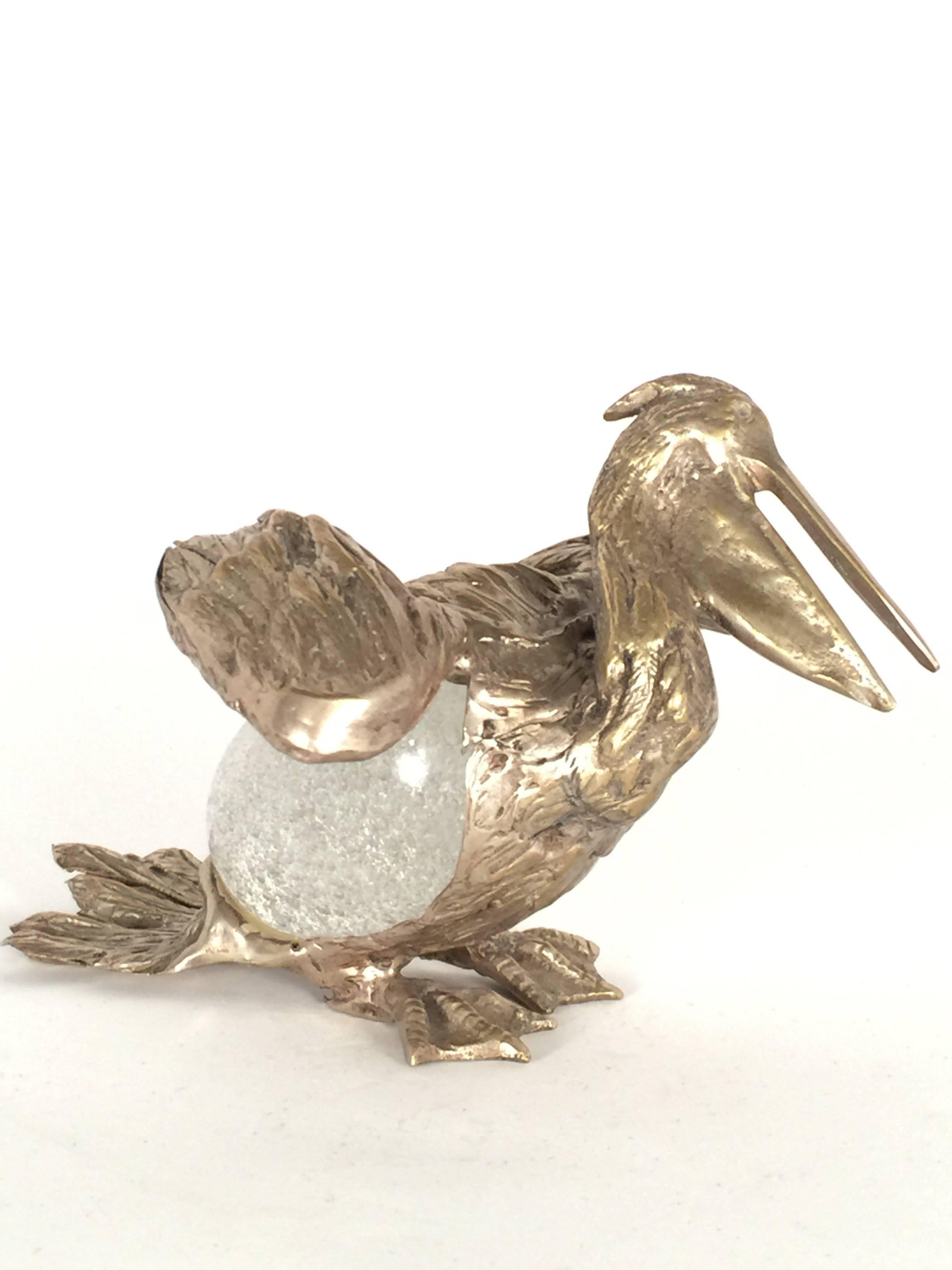 Rare Signed Gabriella Crespi Pelican sculpture.

1970s, made in Italy. 

This piece is in near excellent condition. 

An amazing and seldom piece.
 