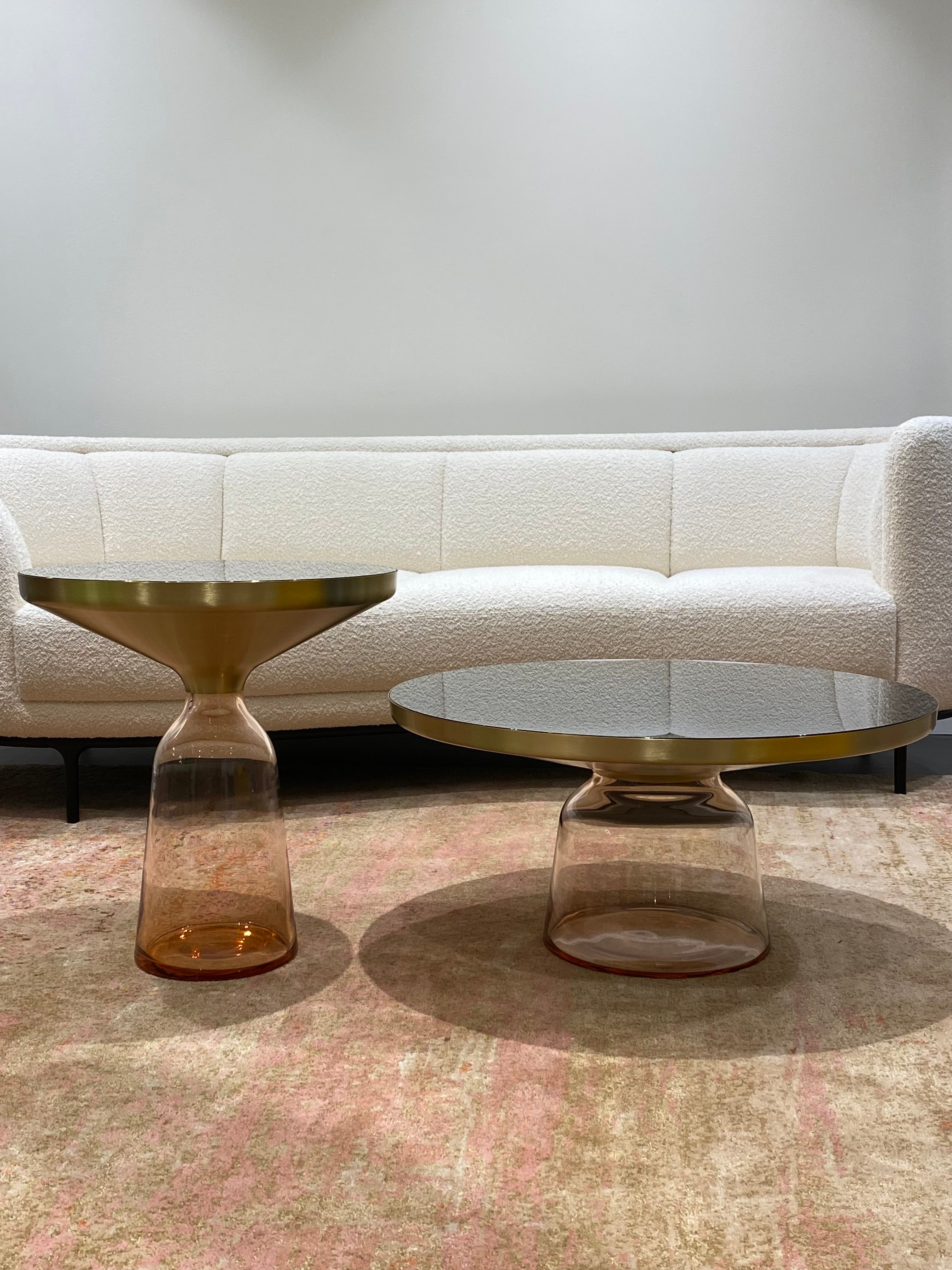 ClassiCon Set of Two Bell Rose Glass Tables  by Sebastian Herkner in STOCK For Sale