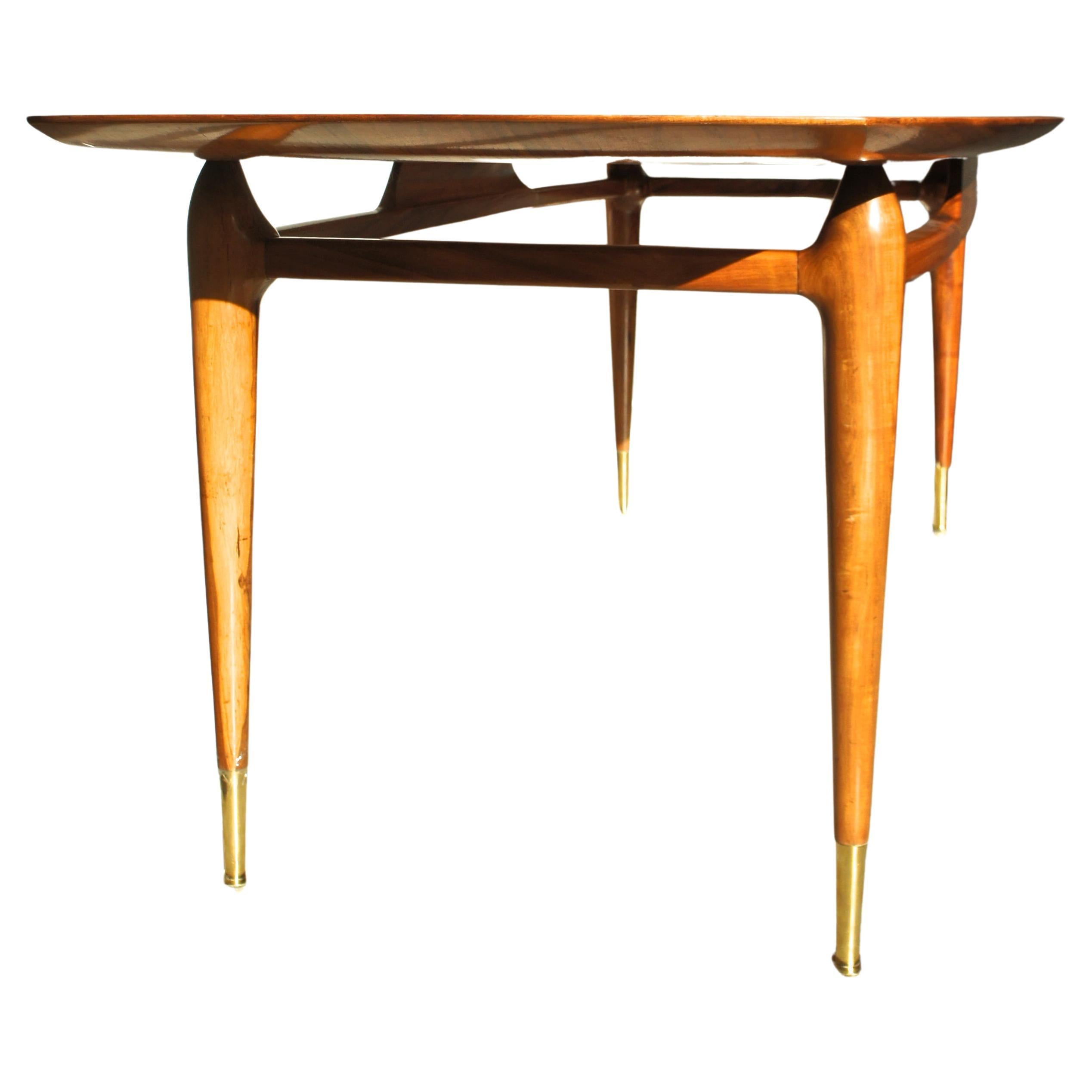 Giuseppe Scapinelli. Mid-Century Modern "Cosmos" Dining Table with Wooden Top