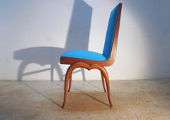 Giuseppe Scapinelli. Set di otto sedie blu della modernità di metà secolo
