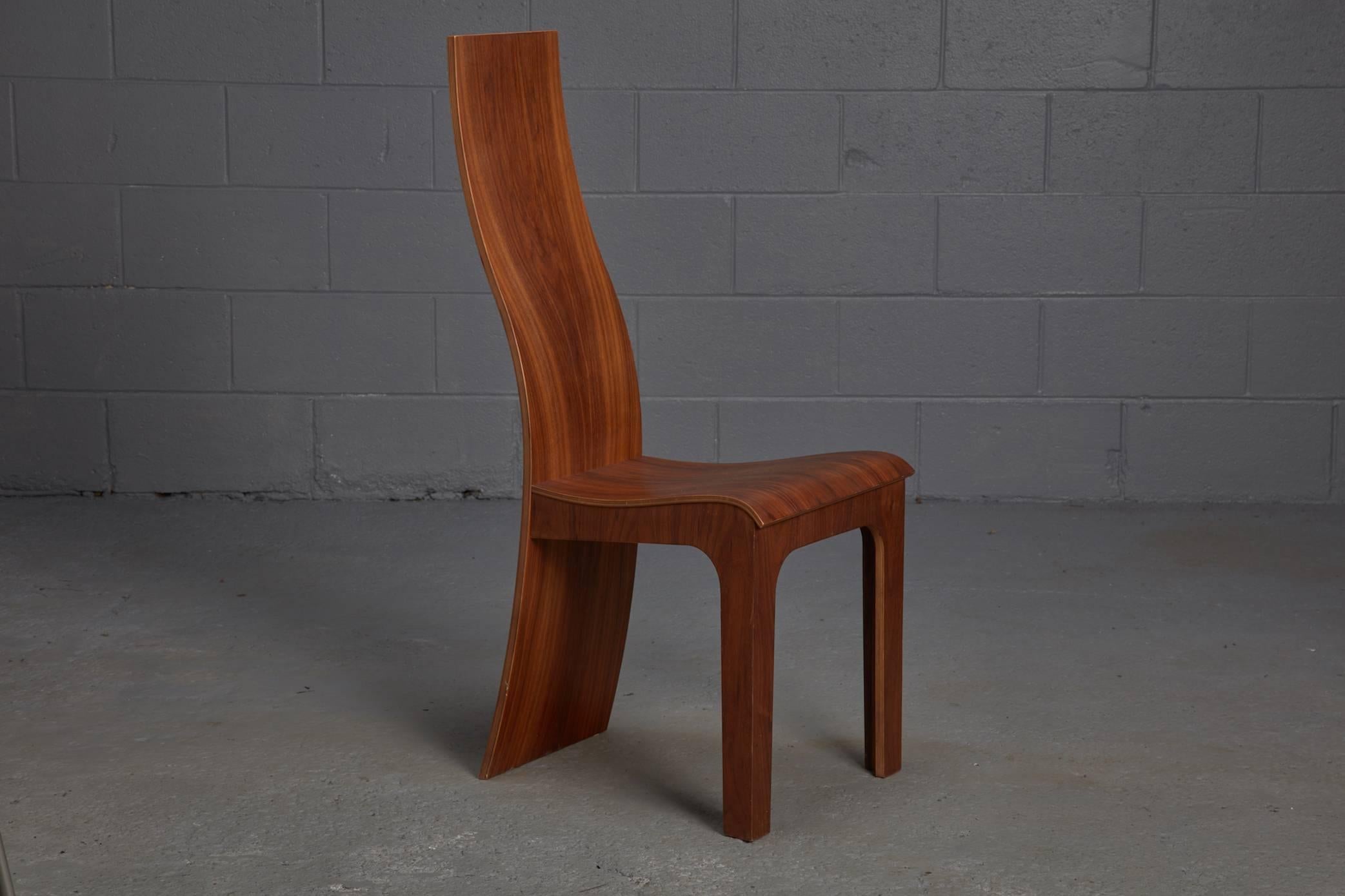 Danish Set of Five High Back Rosewood Bent Plywood Chairs by Hans Karlsson