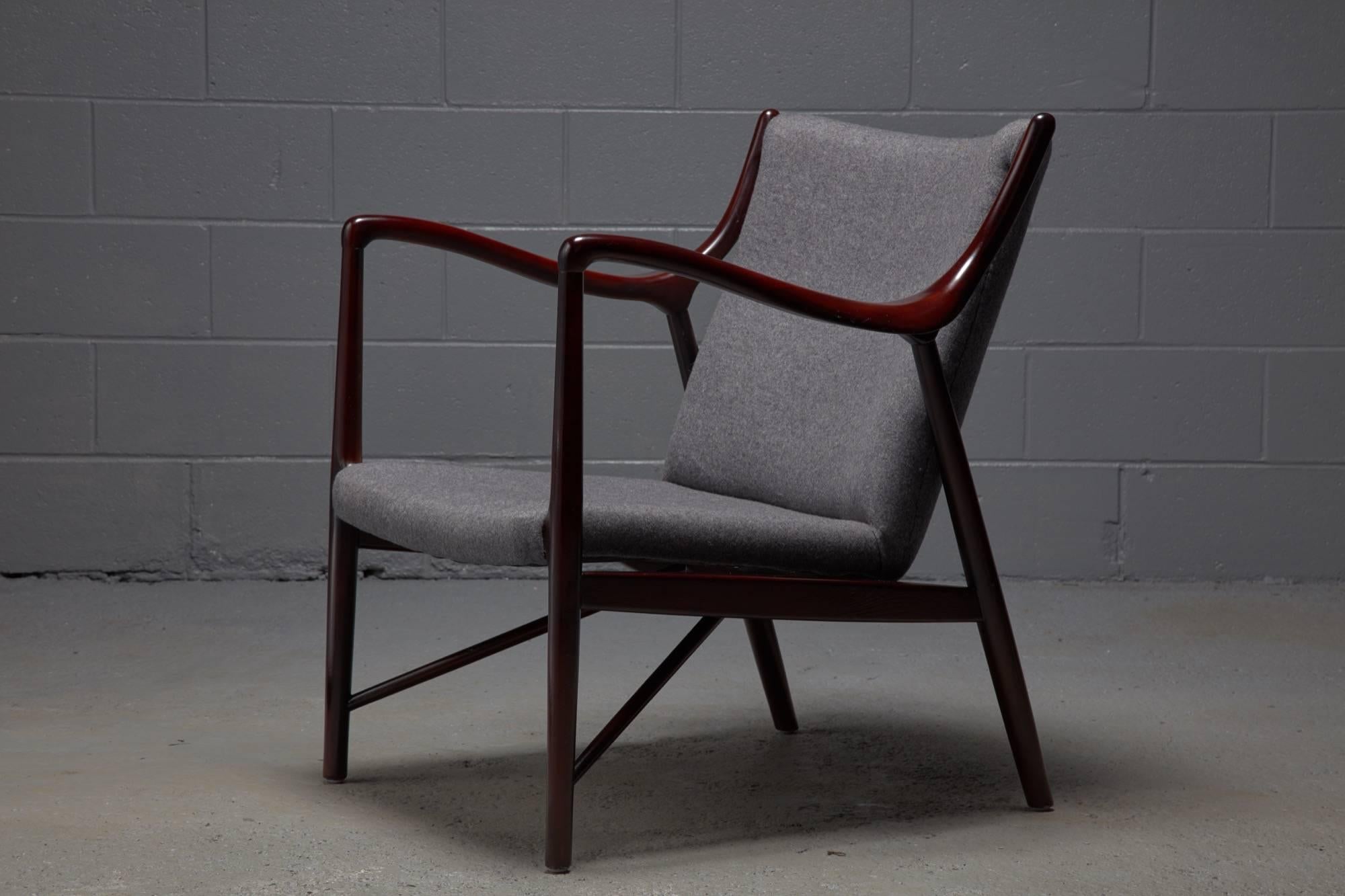 20th Century Rosewood Finished Danish Modern Chair in Style of Finn Juhl / Niels Vodder NV45