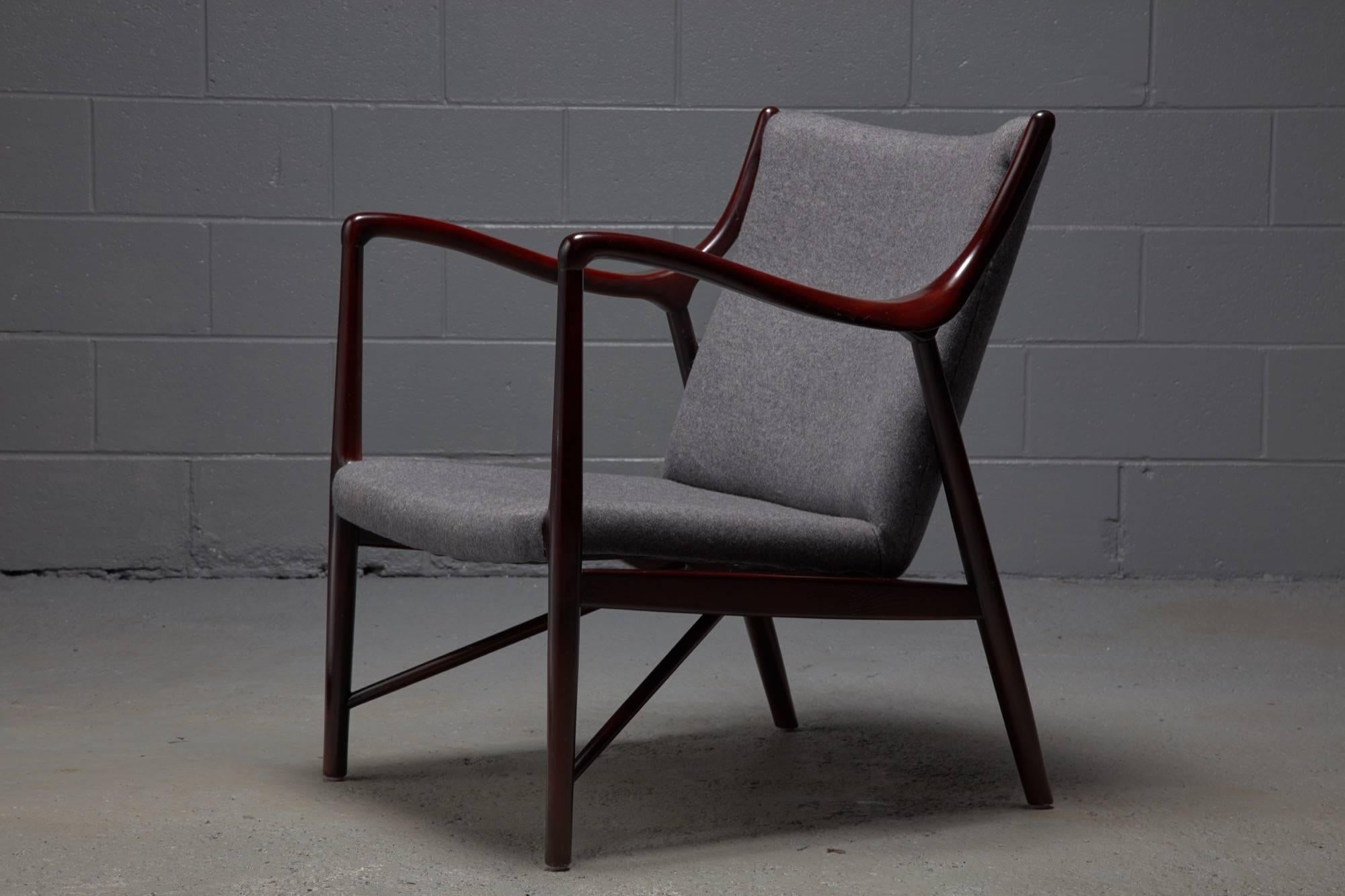 Mid-Century Modern Rosewood Finished Danish Modern Chair in Style of Finn Juhl / Niels Vodder NV45