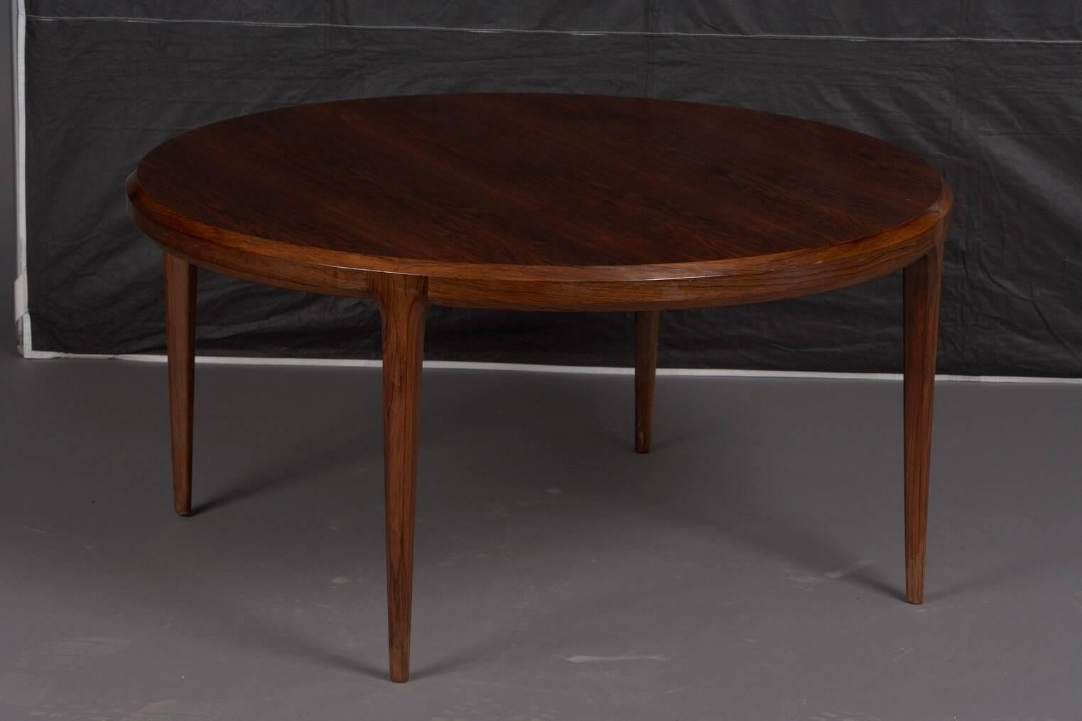 20th Century Round Danish Rosewood Coffee Table