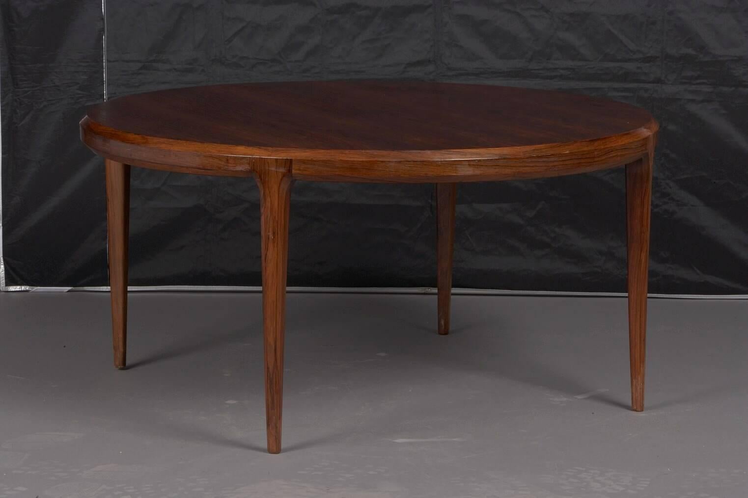 Round Danish rosewood coffee table.