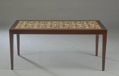 Danish Modern Rosewood and Ceramic Tile Coffee Table, 1960s