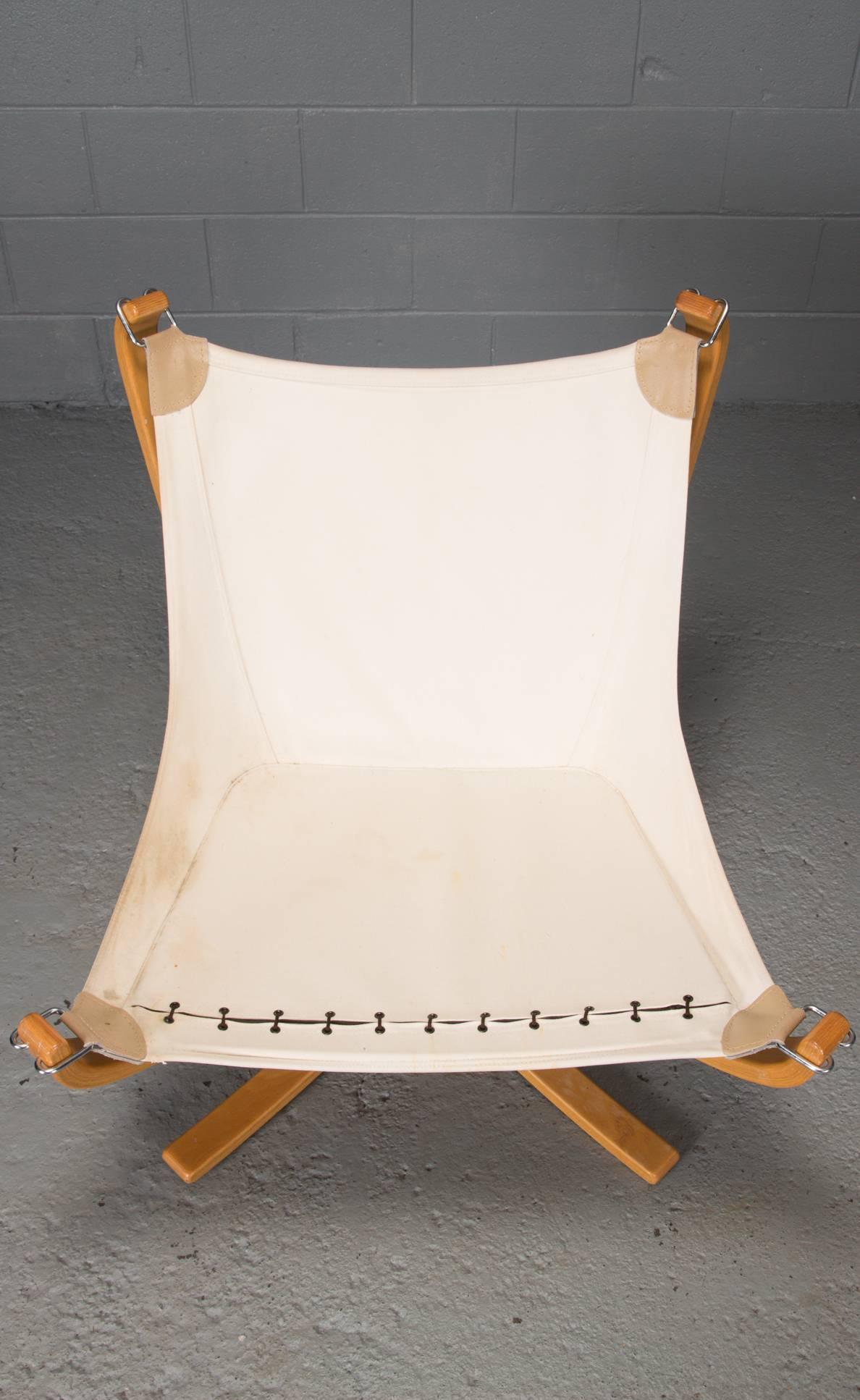 Norwegian Pair of Low Back Falcon Sling Chairs by Sigurd Ressell for Vatne Mobler, Norway